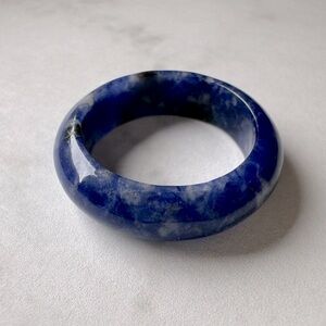 Solid Carved Sodalite Ring Gemstone Band